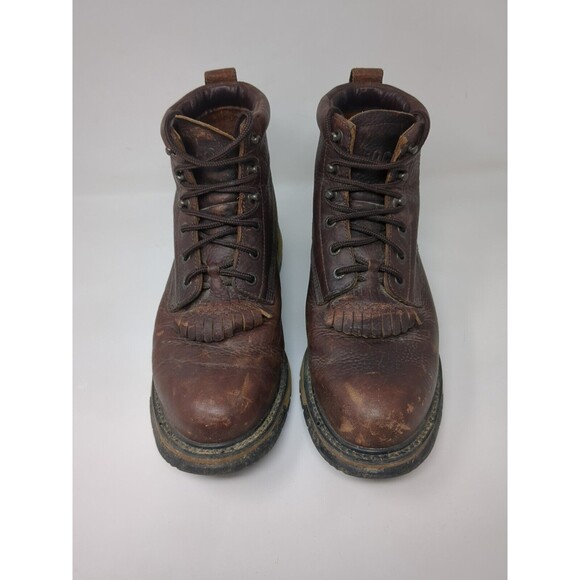 Rocky Brown Leather Boots Western Ankle Keltie Women's Size 10 MW Roper 4716 - Picture 3 of 10